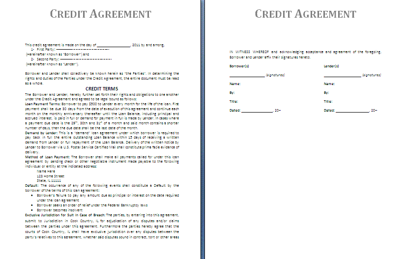 credit assignment contract