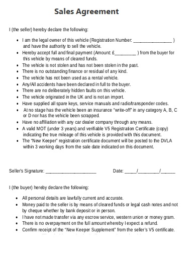 Sales Agreement Template