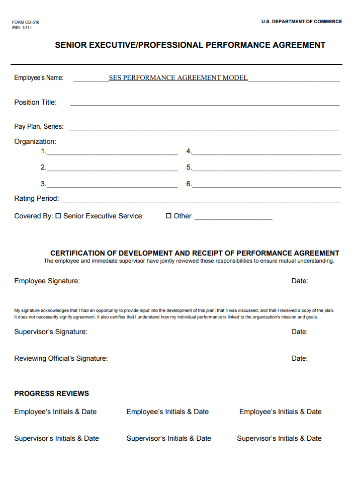 Professional Performance Agreement Template